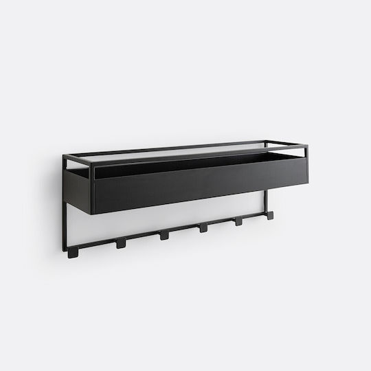 La Redoute Interieurs Метална Стенна Закачалка с 6 Места, Черна, 19x25 см