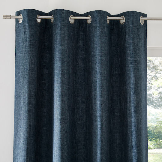 La Redoute Interieurs Κουρτίνα με Τρουκς Μπλε 140x220εκ.
