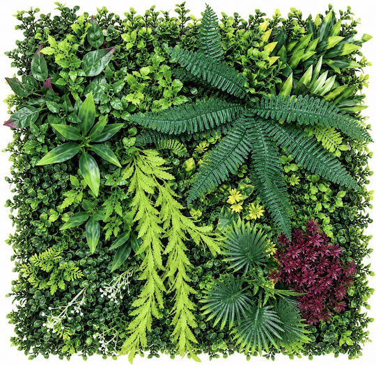 Oxford Home Изкуствен Панел с Листна Маса Луксозна Стенна Облицовка 50x50cm