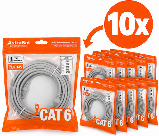 Cat.6 U Utp Gigabit Καλώδιο Δικτύου Ethernet 5m 10 Τεμάχια