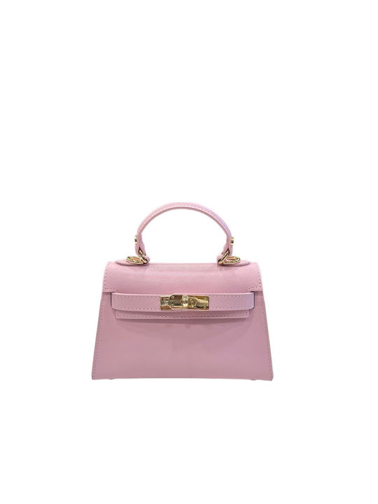 Damen-Flap-Tasche Aus Leder Rosa
