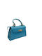 Leather Women's Satchel Bag Turquoise