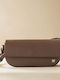 Braune Damen-Lederclutch