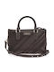 My Best Leather Women's Satchel Bag Suede Atena Carpet-Brown Stripes
