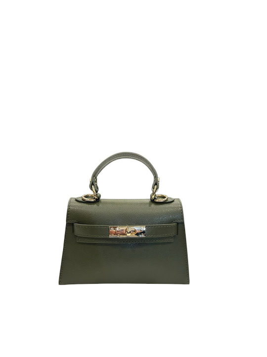 Khaki Leather Women's Satchel Bag