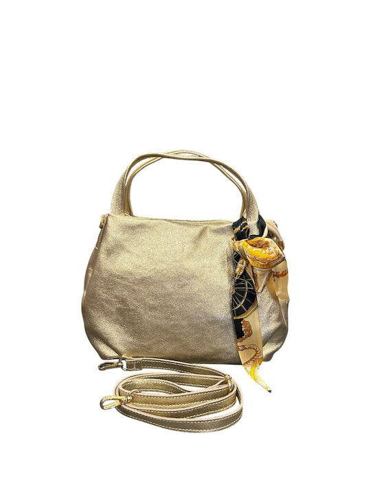 Leather Women's Tote Bag Golden