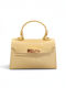 Damen-Flap-Tasche Aus Leder Zitrone