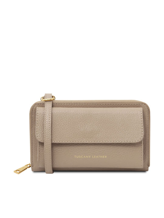 Tuscany Leather Бежов Дамски Портфейл от Естест...