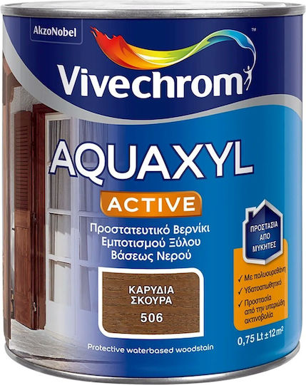 Vivechrom Aquaxyl Water-Based Polyurethane Wood Preservative, Mahogany, Matte, , 750ml, 75gr