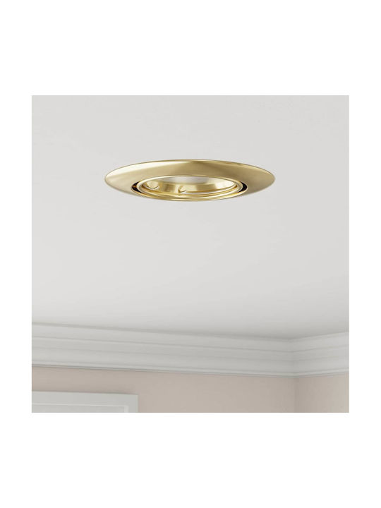vidaXL Metal Recessed Spotlight with GU10 Socket Gold 9x9 cm 12 pcs