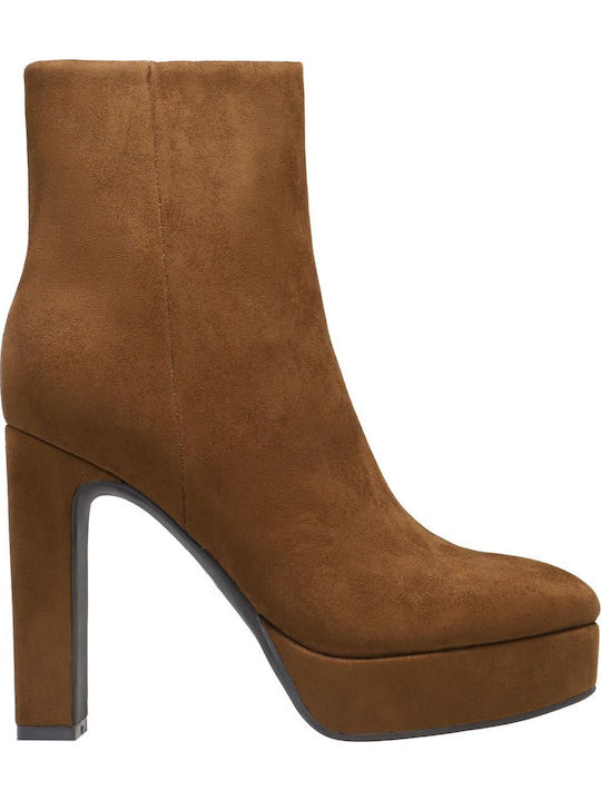 Wildleder Damenstiefeletten mit hohem Absatz 210