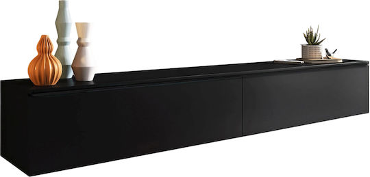 TV-Möbel Lowboard D Schwarz B180xT33xH30cm
