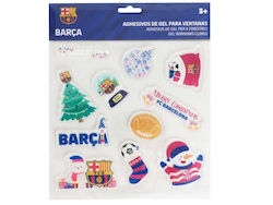 FC Barcelona Christmas Gel Window Stickers 6 Pieces