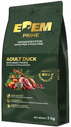 Edem Prime Grain-Free Dry Dog Food for Adult Dogs with Duck, Salmon and Apple 2kg