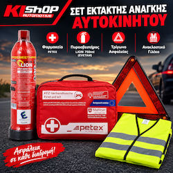 Petex Auto-Notfall-Set mit Verbandkasten, Feuerlöscher, Warndreieck & Warnweste Petex Auto-Notfall-Set mit Verbandkasten, Feuerlöscher, Warndreieck & Warnweste
