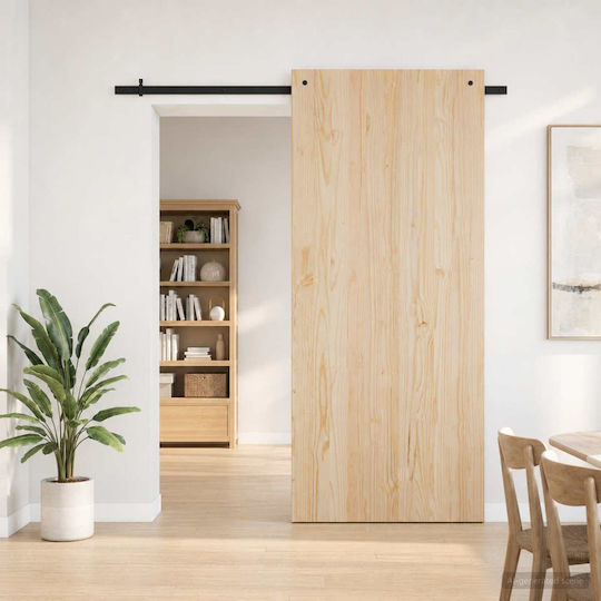vidaXL Μηχανισμός Συρόμενης Πόρτας 183cm Μαύρος