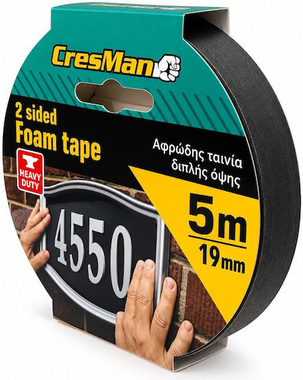 Cresman Αυτοκόλλητη Αφρώδης Ταινία Διπλής Όψης 5mx18mm