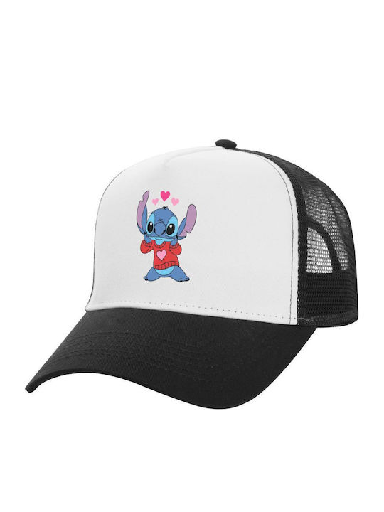 Καπέλο Trucker Λευκό-μαύρο Stitch Heart One Size