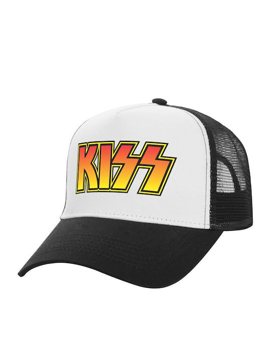 Καπέλο Trucker Λευκό-μαύρο Kiss One Size