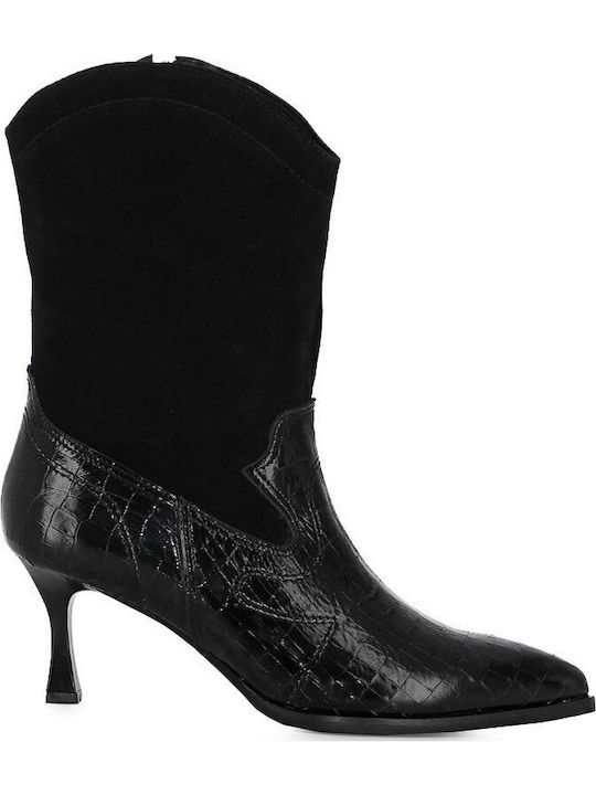 Black Leather Women's Ankle Boots