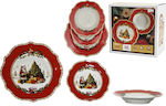 ArteLibre Christmas Dinnerware Set Porcelain Re...
