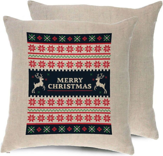 Tstudio Διακοσμητικό Μαξιλάρι Merry Christmas Vintage — Λινό