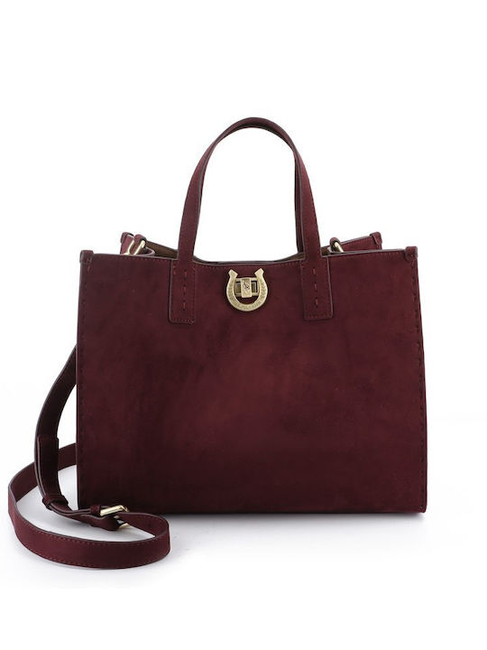 U.S. Polo Assn. Women's Suede Tote Bag Burgundy