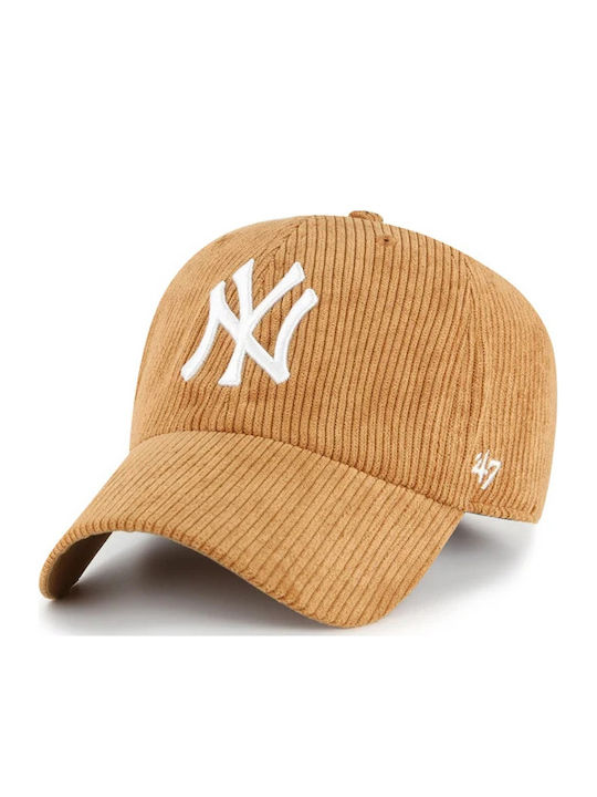 '47 MLB New York Yankees Thick Cord ’47 Clean Up Verstellbare Kappe in Kamelbraun
