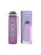 Wessper Glas Wasserflasche mit Schraubdeckel Lila 1000ml