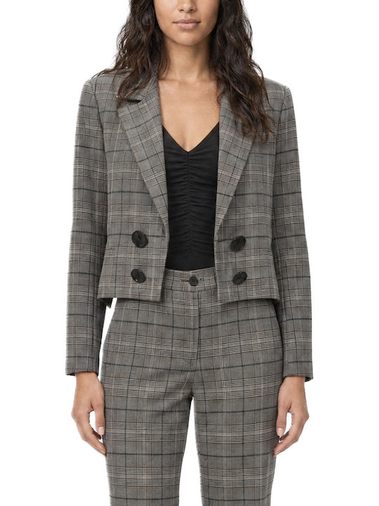 C. Manolo Kurzer Damenblazer Grau-Beige