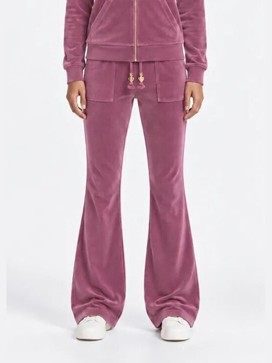 SugarFree Ausgestellte Samt-Jogginghose Dusty Pink