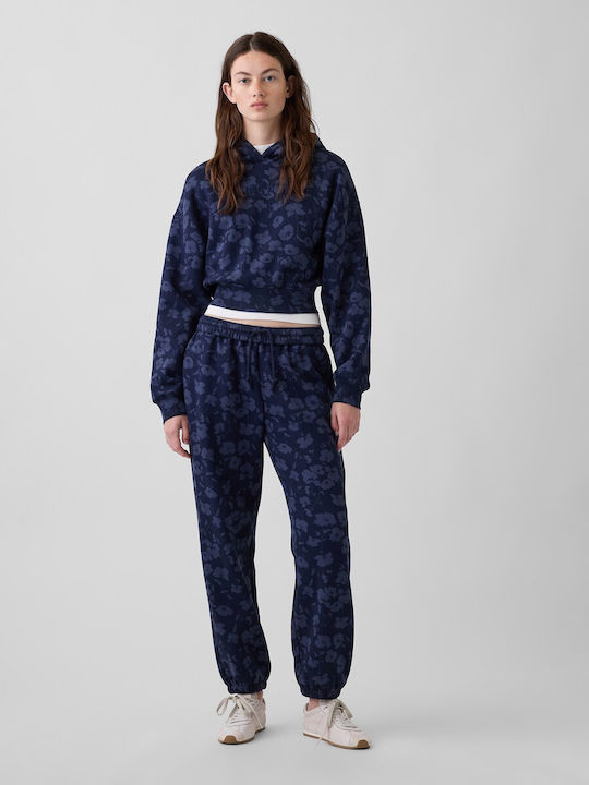 Jogginghose mit Bündchen Fleece Blue Floral