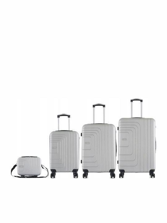 Semi Line Hard Travel Suitcases Gray Set of 3 pcs